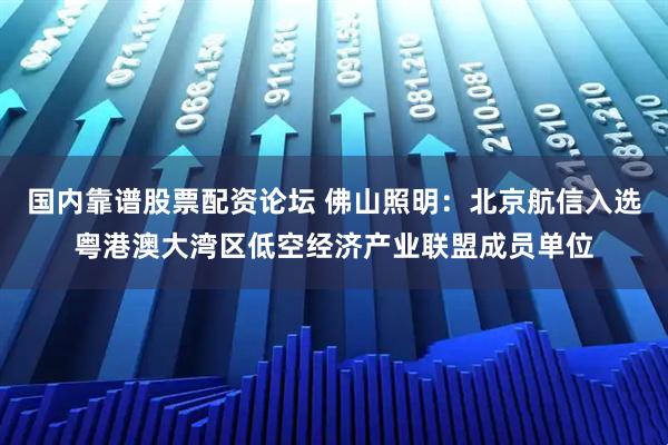 国内靠谱股票配资论坛 佛山照明：北京航信入选粤港澳大湾区低空经济产业联盟成员单位